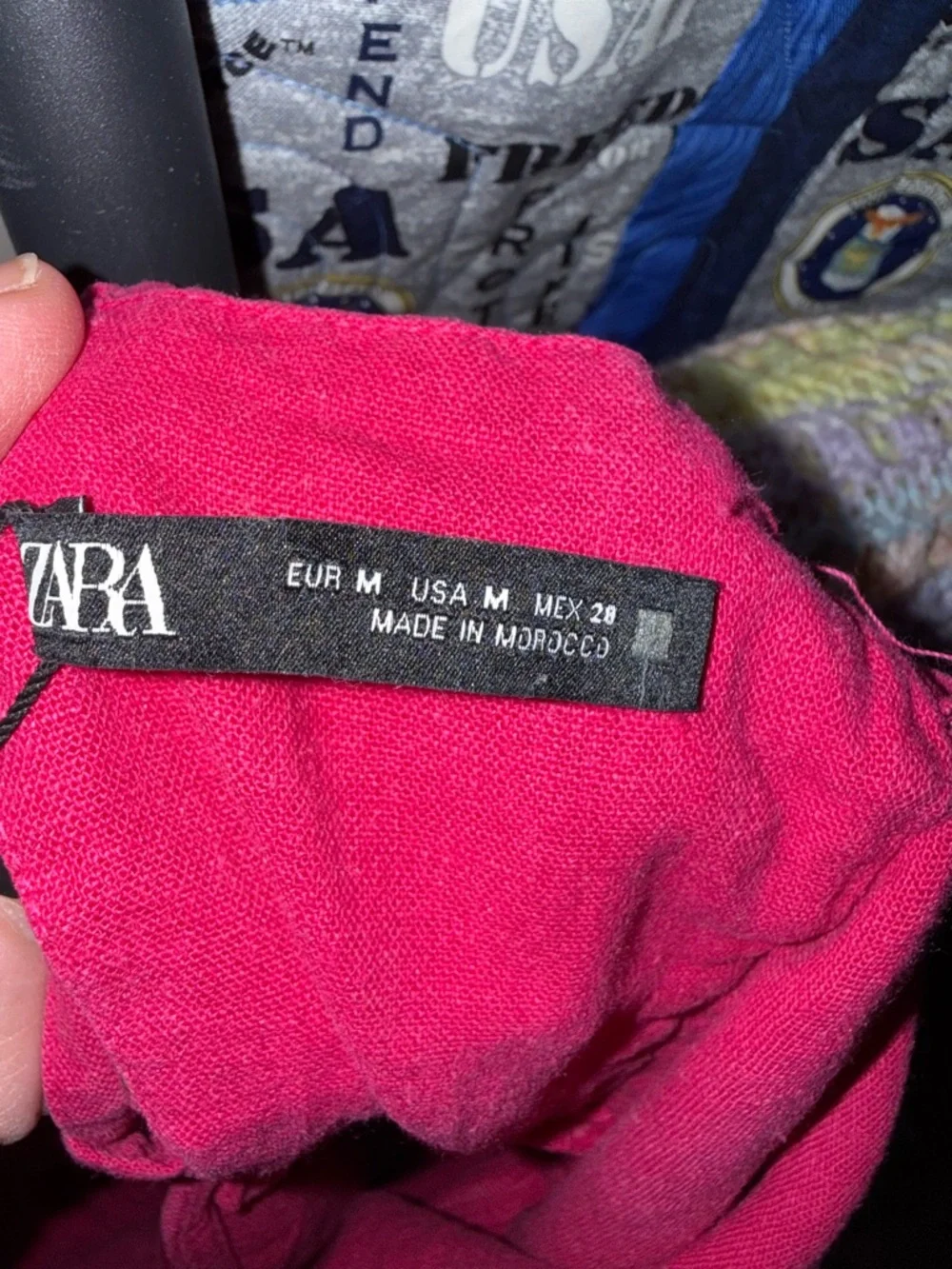 Zara Fuchsia Pink Ruched Wrap Mini Dress Linen Blend Strappy V Neck NWT Medium - Picture 12 of 16